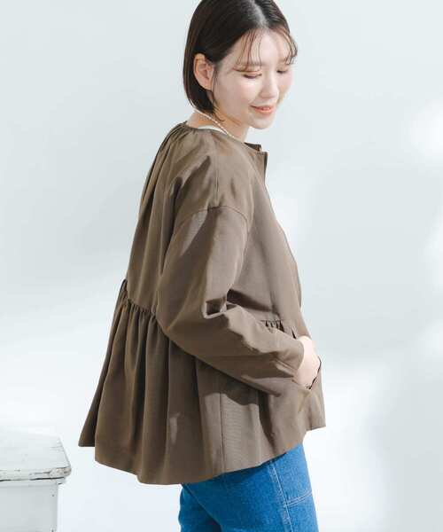 F by ROSSO（エフバイロッソ）の「F by ROSSO　グログランギャザーショートコート（ブルゾン・レディース・ブラック/カーキ・FREE）」の21枚目の写真