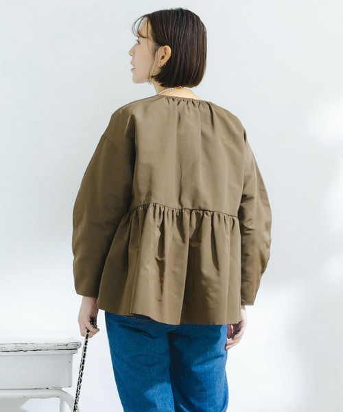 F by ROSSO（エフバイロッソ）の「F by ROSSO　グログランギャザーショートコート（ブルゾン・レディース・ブラック/カーキ・FREE）」の22枚目の写真