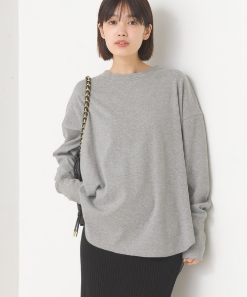 OMNES（オムネス）の「リブ裾ラウンドプルオーバー長袖（その他トップス・レディース・オレンジ/ホワイト系その他/ブラック/アイボリー/オリーブ/ブルー/ラベンダー/ベージュ系その他/グレー系その他/ブラック系その他/ホワイト系その他2/ベージュ×ブラック/グレー・FREE）」の6枚目の写真