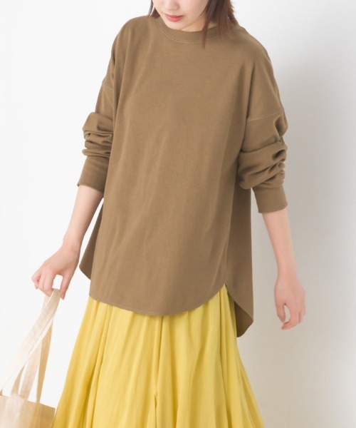 OMNES（オムネス）の「リブ裾ラウンドプルオーバー長袖（その他トップス・レディース・オレンジ/ホワイト系その他/ブラック/アイボリー/オリーブ/ブルー/ラベンダー/ベージュ系その他/グレー系その他/ブラック系その他/ホワイト系その他2/ベージュ×ブラック/グレー・FREE）」の10枚目の写真