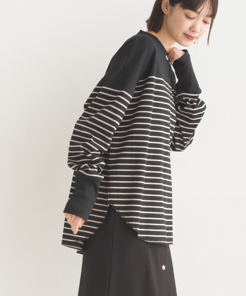 OMNES（オムネス）の「リブ裾ラウンドプルオーバー長袖（その他トップス・レディース・オレンジ/ホワイト系その他/ブラック/アイボリー/オリーブ/ブルー/ラベンダー/ベージュ系その他/グレー系その他/ブラック系その他/ホワイト系その他2/ベージュ×ブラック/グレー・FREE）」の15枚目の写真