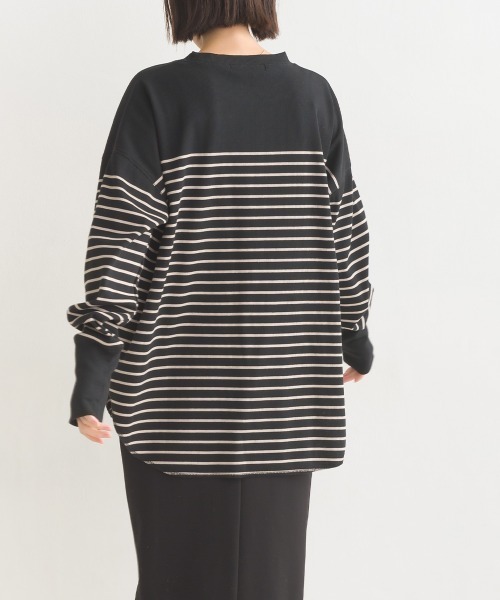 OMNES（オムネス）の「リブ裾ラウンドプルオーバー長袖（その他トップス・レディース・オレンジ/ホワイト系その他/ブラック/アイボリー/オリーブ/ブルー/ラベンダー/ベージュ系その他/グレー系その他/ブラック系その他/ホワイト系その他2/ベージュ×ブラック/グレー・FREE）」の16枚目の写真