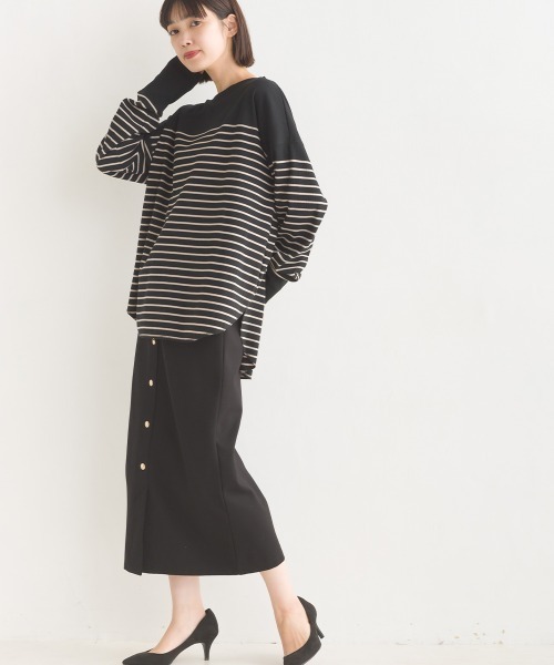 OMNES（オムネス）の「リブ裾ラウンドプルオーバー長袖（その他トップス・レディース・オレンジ/ホワイト系その他/ブラック/アイボリー/オリーブ/ブルー/ラベンダー/ベージュ系その他/グレー系その他/ブラック系その他/ホワイト系その他2/ベージュ×ブラック/グレー・FREE）」の17枚目の写真