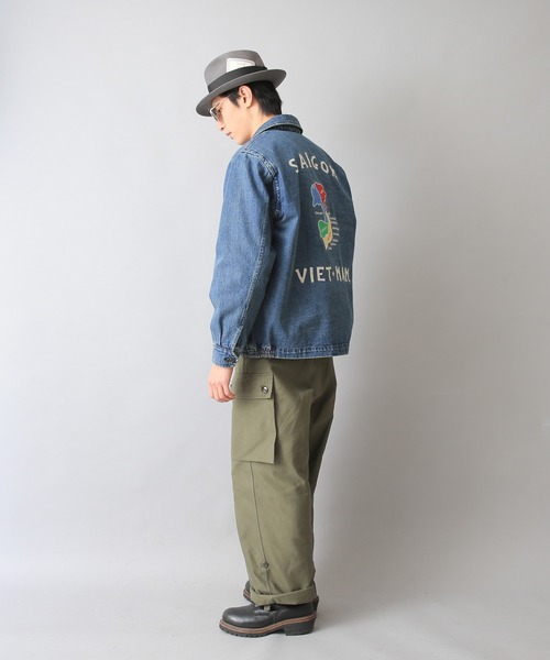 HOUSTON(ヒューストン)の「DENIM VIETNAM JACKET(MAP) ベトジャン HOUSTON(ヒューストン)の「DENIM VIETNAM JACKET(MAP) ベトジャン