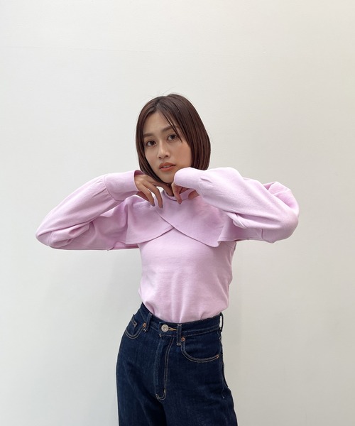 【希少】DIMMOIRE×REFREMコラボ　ジップカットソー　レイヤード m103d3063_6.jpg