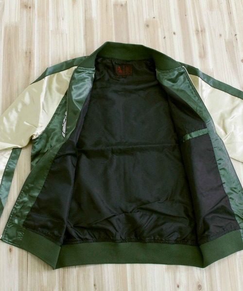 TopIsm(トップイズム)の「スカジャン 双龍,鳳凰,龍鯉(スカジャン・メンズ・ブルー/パープル/ネイビー/ブラック/ネイビー系/ワインレッド・M/L/XL)」の12枚目の写真