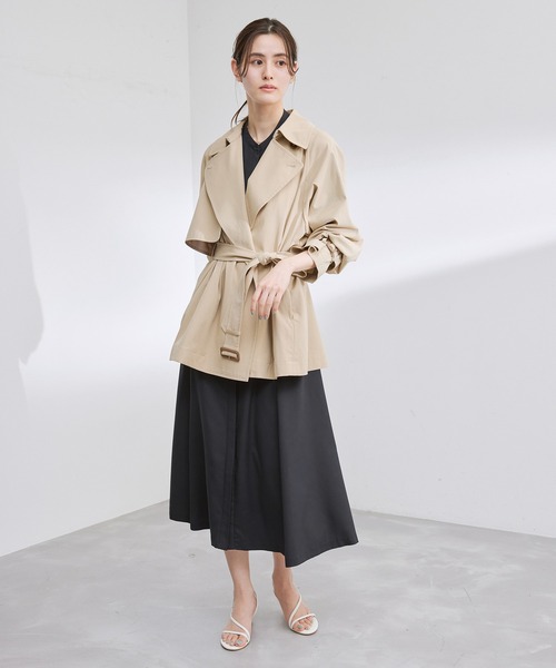 ROPE'（ロペ）の「アートプリントスタンドカラーワンピース（ワンピース・レディース・ホワイト/ネイビー・36/38）」の5枚目の写真