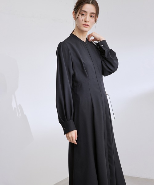 ROPE'（ロペ）の「アートプリントスタンドカラーワンピース（ワンピース・レディース・ホワイト/ネイビー・36/38）」の6枚目の写真