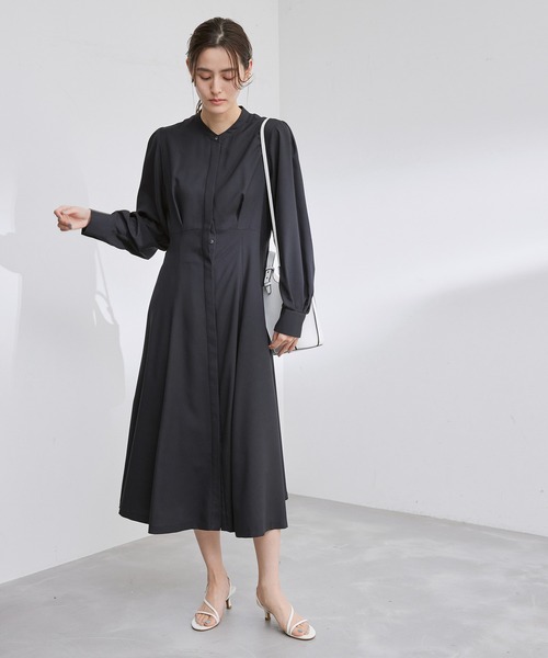 ROPE'（ロペ）の「アートプリントスタンドカラーワンピース（ワンピース・レディース・ホワイト/ネイビー・36/38）」の22枚目の写真