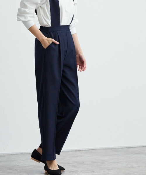 Pierrot（ピエロ）の「2wayワイドストラップサロペット（サロペット/オーバーオール・レディース・ライトベージュ/ネイビー/ブラック・M/L/PM）」の9枚目の写真