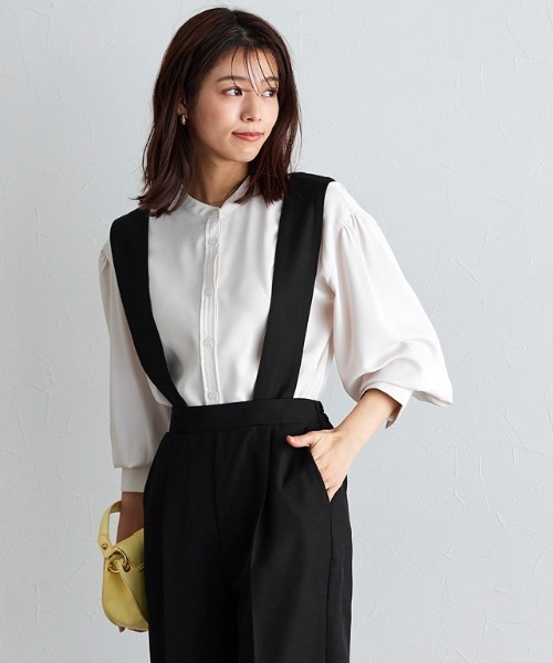 Pierrot（ピエロ）の「2wayワイドストラップサロペット（サロペット/オーバーオール・レディース・ライトベージュ/ネイビー/ブラック・M/L/PM）」の13枚目の写真