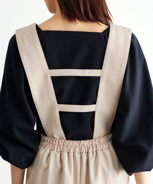 Pierrot（ピエロ）の「2wayワイドストラップサロペット（サロペット/オーバーオール・レディース・ライトベージュ/ネイビー/ブラック・M/L/PM）」の21枚目の写真