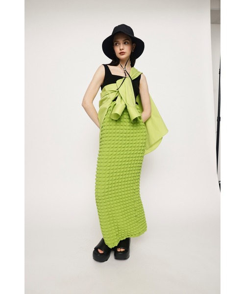 SLY(スライ)の「FLOATING JQ PENCIL SK セットアップ可能(スカート・レディース・ブラック/アイボリー/グリーン・FREE)」の5枚目の写真