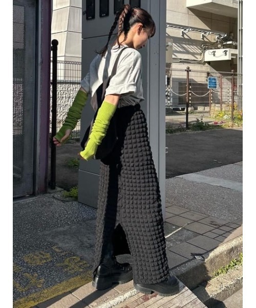 SLY(スライ)の「FLOATING JQ PENCIL SK セットアップ可能(スカート・レディース・ブラック/アイボリー/グリーン・FREE)」の10枚目の写真