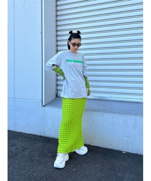 SLY(スライ)の「FLOATING JQ PENCIL SK セットアップ可能(スカート・レディース・ブラック/アイボリー/グリーン・FREE)」の17枚目の写真