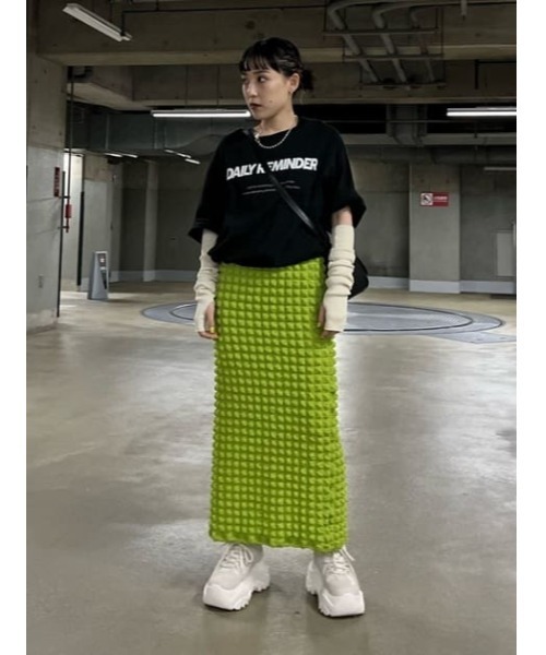 SLY(スライ)の「FLOATING JQ PENCIL SK セットアップ可能(スカート・レディース・ブラック/アイボリー/グリーン・FREE)」の13枚目の写真