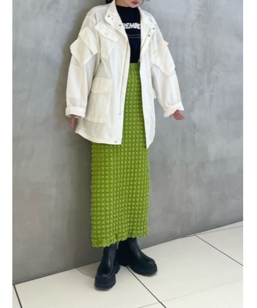 SLY(スライ)の「FLOATING JQ PENCIL SK セットアップ可能(スカート・レディース・ブラック/アイボリー/グリーン・FREE)」の20枚目の写真