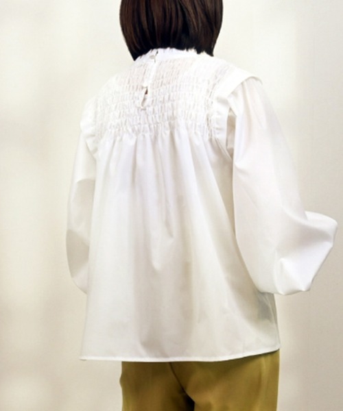 STYLEBLOCK（スタイルブロック）の「ブロードボリュームスリーブシャーリングブラウス（シャツ/ブラウス・レディース・ライトグレー/ピンク/ブラック・M）」の5枚目の写真