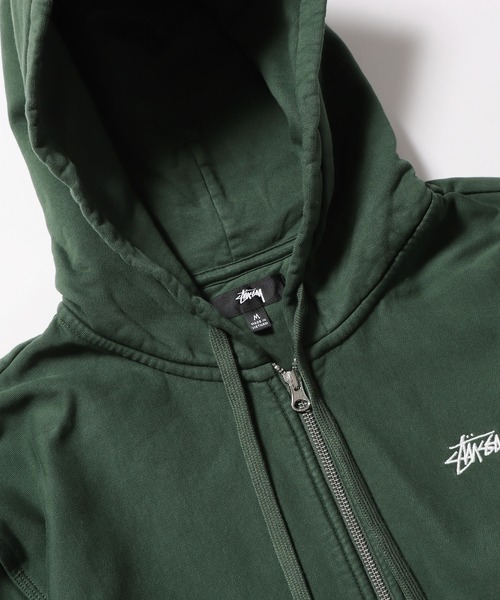 STUSSY（ステューシー）の「STUSSY/ステューシー STOCK LOGO ZIP HOOD ジップフーディー パーカー（パーカー・メンズ・グリーン・L/M/XL/S）」の4枚目の写真