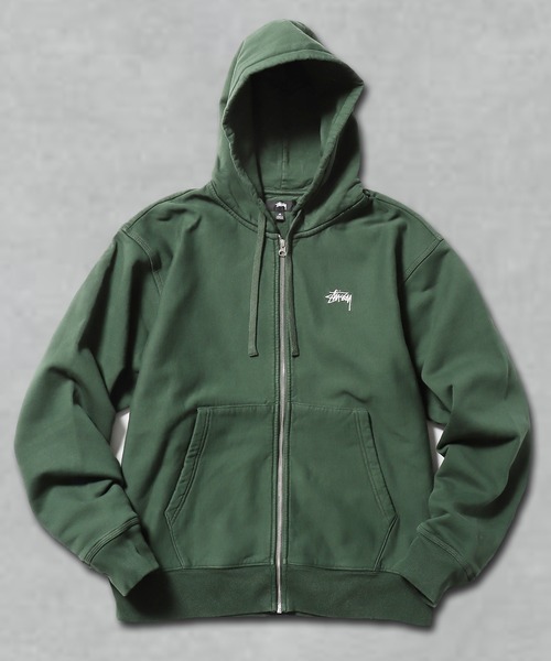 STUSSY（ステューシー）の「STUSSY/ステューシー STOCK LOGO ZIP HOOD ジップフーディー パーカー（パーカー・メンズ・グリーン・L/M/XL/S）」の11枚目の写真