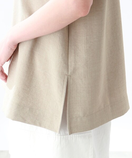 THE SHOP TK (ザ ショップ ティーケー )の「◆【洗える】麻調ヴィンテージライク深Vベスト(ベスト・レディース・ブラック/ベージュ・99)」の11枚目の写真