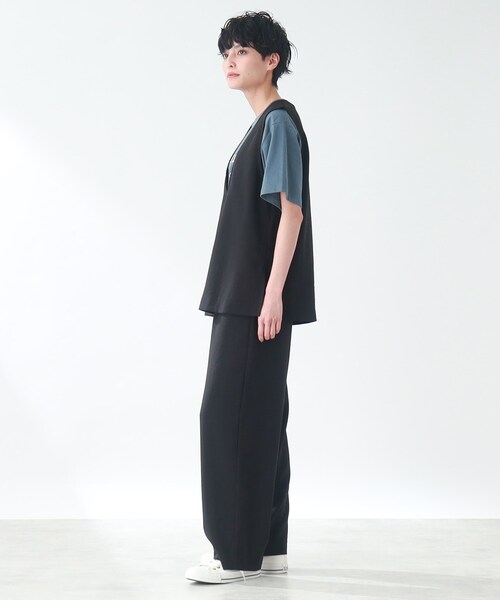 THE SHOP TK (ザ ショップ ティーケー )の「◆【洗える】麻調ヴィンテージライク深Vベスト(ベスト・レディース・ブラック/ベージュ・99)」の16枚目の写真