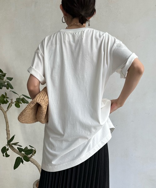 DouDou(ドゥドゥ)の「【WEB限定】コットンワイドチュニックTEE(Tシャツ/カットソー・レディース・オフホワイト/ネイビー/ライトベージュ/ブルー・FREE)」の13枚目の写真