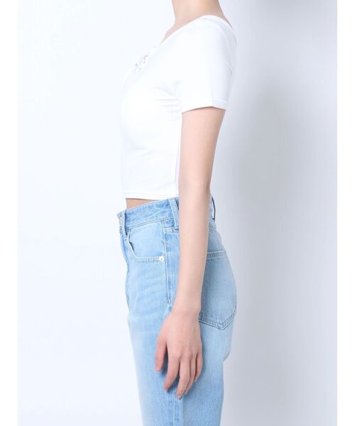GYDA(ジェイダ)の「2WAYレースアップショートTシャツ(Tシャツ/カットソー・レディース・ブラック/オフホワイト・FREE)」の17枚目の写真