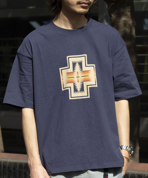 PENDLETON（ペンドルトン）の「【PENDLETON/ペンドルトン】フロントプリントTシャツ ルーズシルエット ワンポイントロゴ（Tシャツ/カットソー・メンズ・キナリ/ブラック/ホワイト/チャコールグレー/ライトグレー/オフホワイト/ネイビー・M/L/XL）」の7枚目の写真