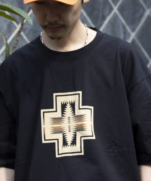 PENDLETON（ペンドルトン）の「【PENDLETON/ペンドルトン】フロントプリントTシャツ ルーズシルエット ワンポイントロゴ（Tシャツ/カットソー・メンズ・キナリ/ブラック/ホワイト/チャコールグレー/ライトグレー/オフホワイト/ネイビー・M/L/XL）」の5枚目の写真