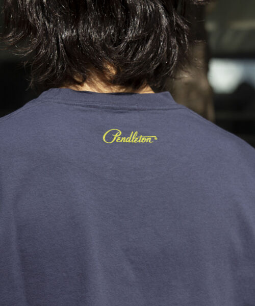 PENDLETON（ペンドルトン）の「【PENDLETON/ペンドルトン】フロントプリントTシャツ ルーズシルエット ワンポイントロゴ（Tシャツ/カットソー・メンズ・キナリ/ブラック/ホワイト/チャコールグレー/ライトグレー/オフホワイト/ネイビー・M/L/XL）」の8枚目の写真