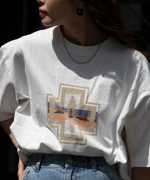 PENDLETON（ペンドルトン）の「【PENDLETON/ペンドルトン】フロントプリントTシャツ ルーズシルエット ワンポイントロゴ（Tシャツ/カットソー・メンズ・キナリ/ブラック/ホワイト/チャコールグレー/ライトグレー/オフホワイト/ネイビー・M/L/XL）」の3枚目の写真