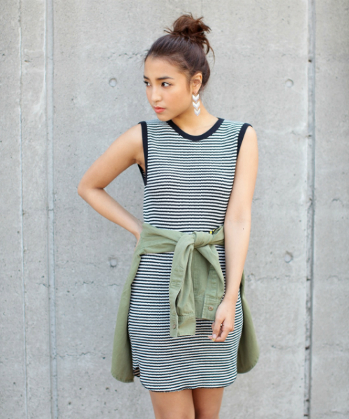 SLY（スライ）の「Miller×SLY THERMAL OP（ワンピース・レディース・トップグレー/ホワイト/ブラック/マルチ・2/1）」の4枚目の写真