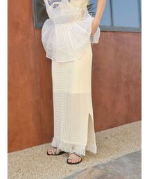 Ungrid（アングリッド）の「透かし編みフリンジニットスカート（スカート）」