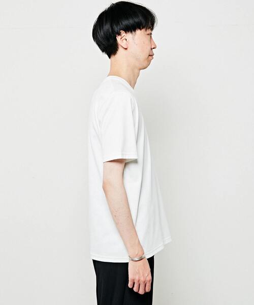 MEN'S MELROSE（メンズメルローズ）の「【WEB限定】ハイゲージスムースVネックTシャツ（Tシャツ/カットソー・メンズ・ホワイト/ネイビー/サックスブルー/チャコールグレー/ブラック・4/2/3）」の9枚目の写真