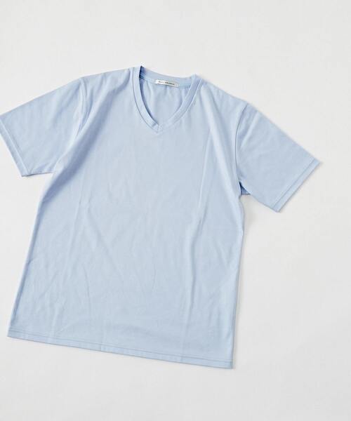 MEN'S MELROSE（メンズメルローズ）の「【WEB限定】ハイゲージスムースVネックTシャツ（Tシャツ/カットソー・メンズ・ホワイト/ネイビー/サックスブルー/チャコールグレー/ブラック・4/2/3）」の13枚目の写真