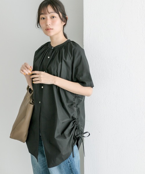 PUAL CE CIN（ピュアルセシン）の「【Du noir】サイドアジャストブラウス（シャツ/ブラウス・レディース・ベージュ/オフホワイト/ブラック・FREE）」の2枚目の写真