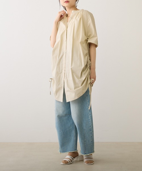 PUAL CE CIN（ピュアルセシン）の「【Du noir】サイドアジャストブラウス（シャツ/ブラウス・レディース・ベージュ/オフホワイト/ブラック・FREE）」の10枚目の写真