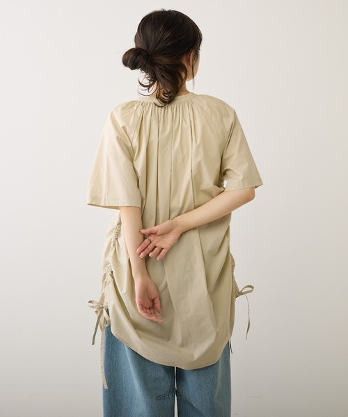 PUAL CE CIN（ピュアルセシン）の「【Du noir】サイドアジャストブラウス（シャツ/ブラウス・レディース・ベージュ/オフホワイト/ブラック・FREE）」の9枚目の写真