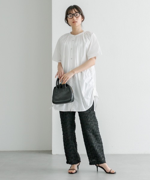 PUAL CE CIN（ピュアルセシン）の「【Du noir】サイドアジャストブラウス（シャツ/ブラウス・レディース・ベージュ/オフホワイト/ブラック・FREE）」の5枚目の写真