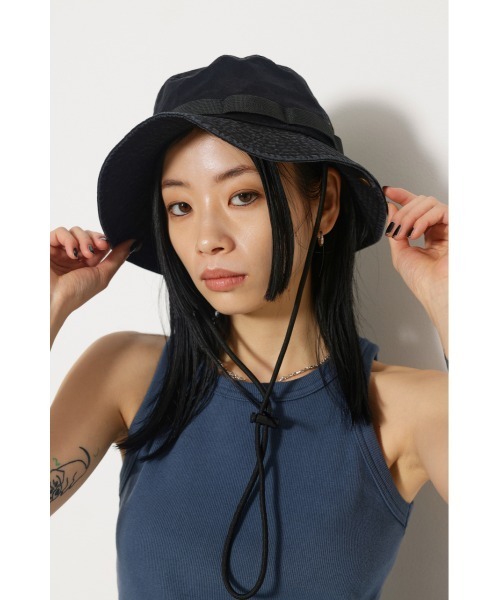 LAGUA GEM(ラグアジェム)の「COTTON BOONIE ハット(ハット・レディース・カーキ/ブラック・FREE)」の2枚目の写真