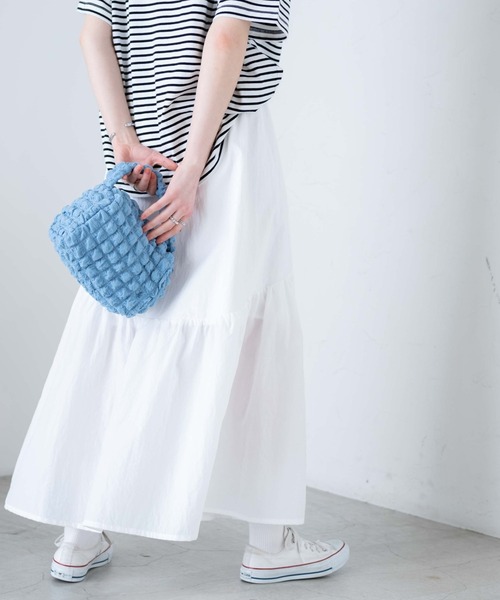 WEGO（ウィゴー）の「WEGO/【一部店限定】ギャザー切替ナイロンスカート（スカート・レディース・ホワイト/ブラック/オフホワイト・FREE）」の14枚目の写真