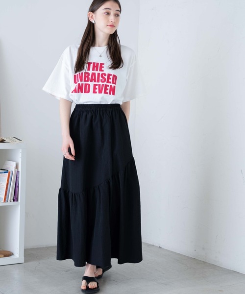 WEGO（ウィゴー）の「WEGO/【一部店限定】ギャザー切替ナイロンスカート（スカート・レディース・ホワイト/ブラック/オフホワイト・FREE）」の8枚目の写真