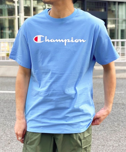 Champion(チャンピオン)の「【CHAMPION】チャンピオン Graphic Jersey Tee Script Logo GT23H Y0679 Y07718(Tシャツ/カットソー・メンズ・ホワイト/ネイビー/グレー/レッド/イエロー/ブラック/ブルー・S/M/L)」の1枚目の写真