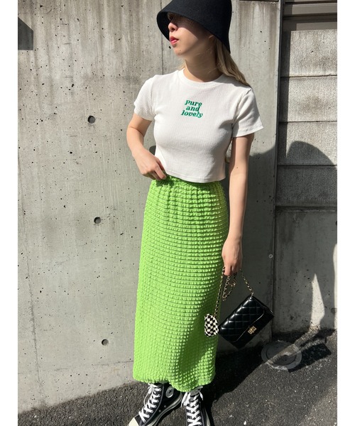 WC(ダブル シー)の「コンパクトロゴリブT(Tシャツ/カットソー・レディース・ピンク/ブラック/グリーン・FREE)」の22枚目の写真