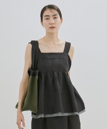 【WEB限定・セットアップ対応】麻ペプラムキャミソールブラウス