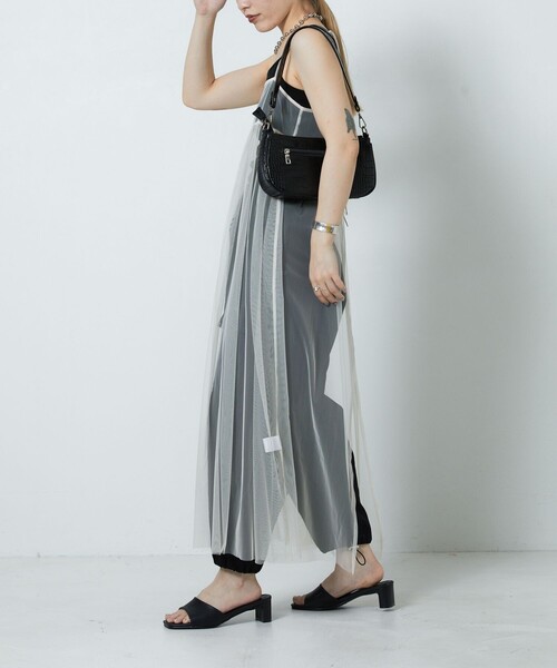 PUBLUX（パブリュクス）の「PUBLUX/パブリュクス 2WAYチュールキャミワンピース【限定展開】（ワンピース・レディース・サックスブルー/ブラック/オフホワイト・ﾌﾘ-）」の16枚目の写真