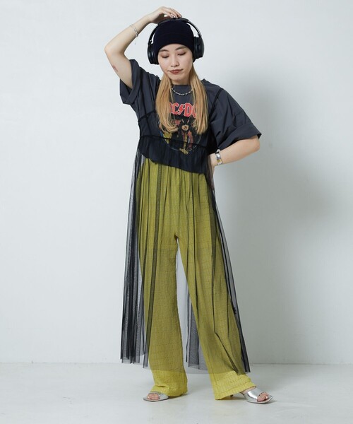 PUBLUX（パブリュクス）の「PUBLUX/パブリュクス 2WAYチュールキャミワンピース【限定展開】（ワンピース・レディース・サックスブルー/ブラック/オフホワイト・ﾌﾘ-）」の17枚目の写真