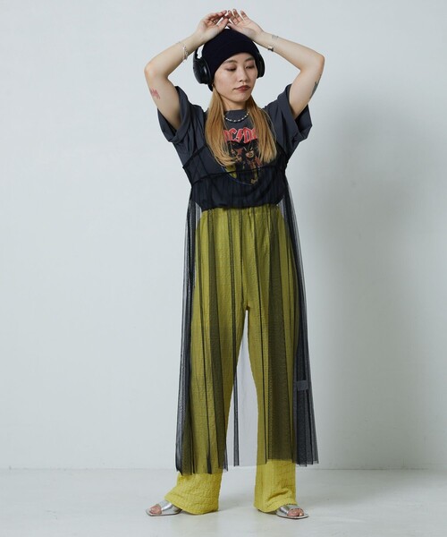 PUBLUX（パブリュクス）の「PUBLUX/パブリュクス 2WAYチュールキャミワンピース【限定展開】（ワンピース・レディース・サックスブルー/ブラック/オフホワイト・ﾌﾘ-）」の8枚目の写真