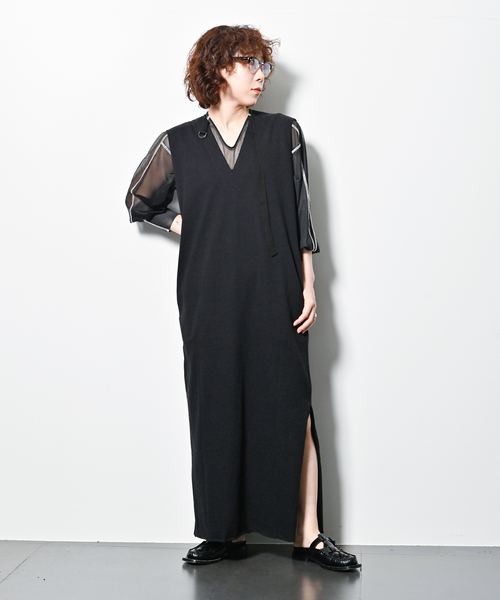 CITYSHOP(シティーショップ)の「DOZUME STRAP DRESS:ワンピース(ワンピース・レディース・チャコールグレー/ブラック・36/38)」の18枚目の写真